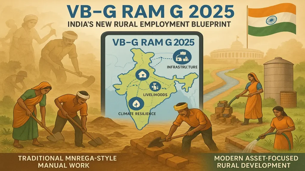 Historical background of VB-G-RAM-G Act 2025 for UPSC and KAS